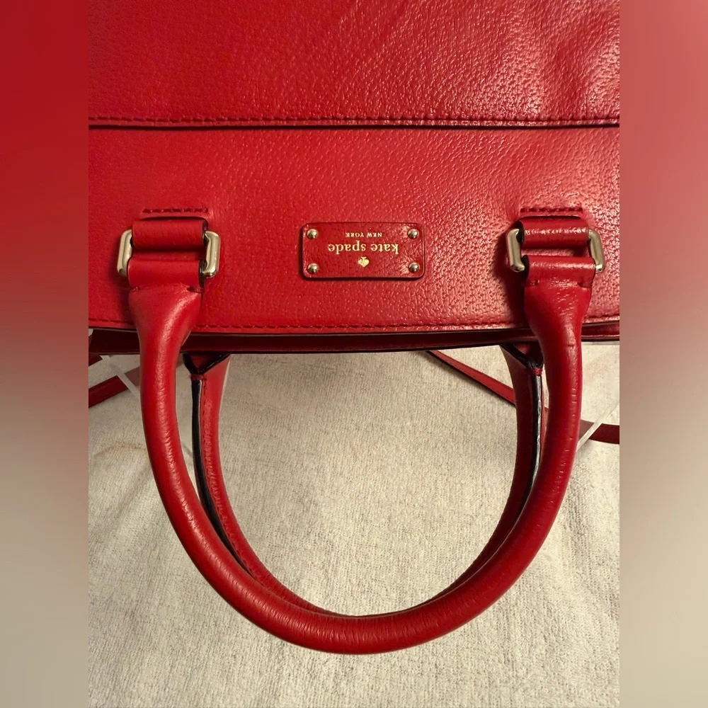 Kate Spade Grove Street Lana Satchel Red Pebbled Leather Crossbody